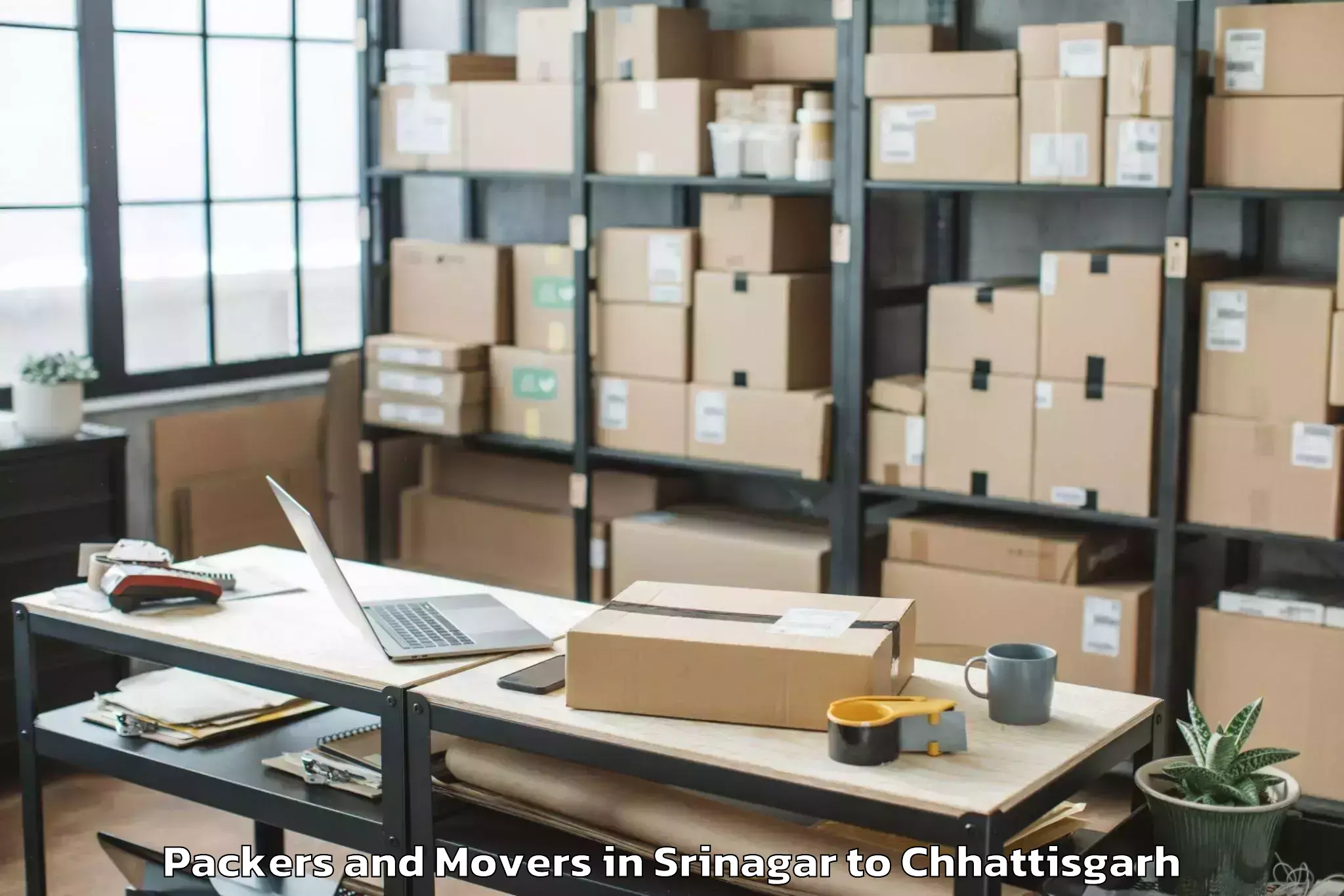 Efficient Srinagar to Manendragarh Packers And Movers